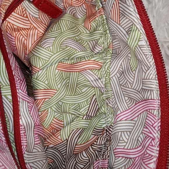 The Sak Y2K Red and Tan Leather Shoulder Bag - Picture 8 of 9